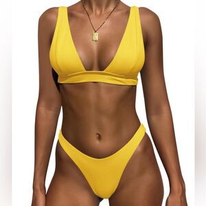 MIKETAI Yellow Bikini Set, NWOT